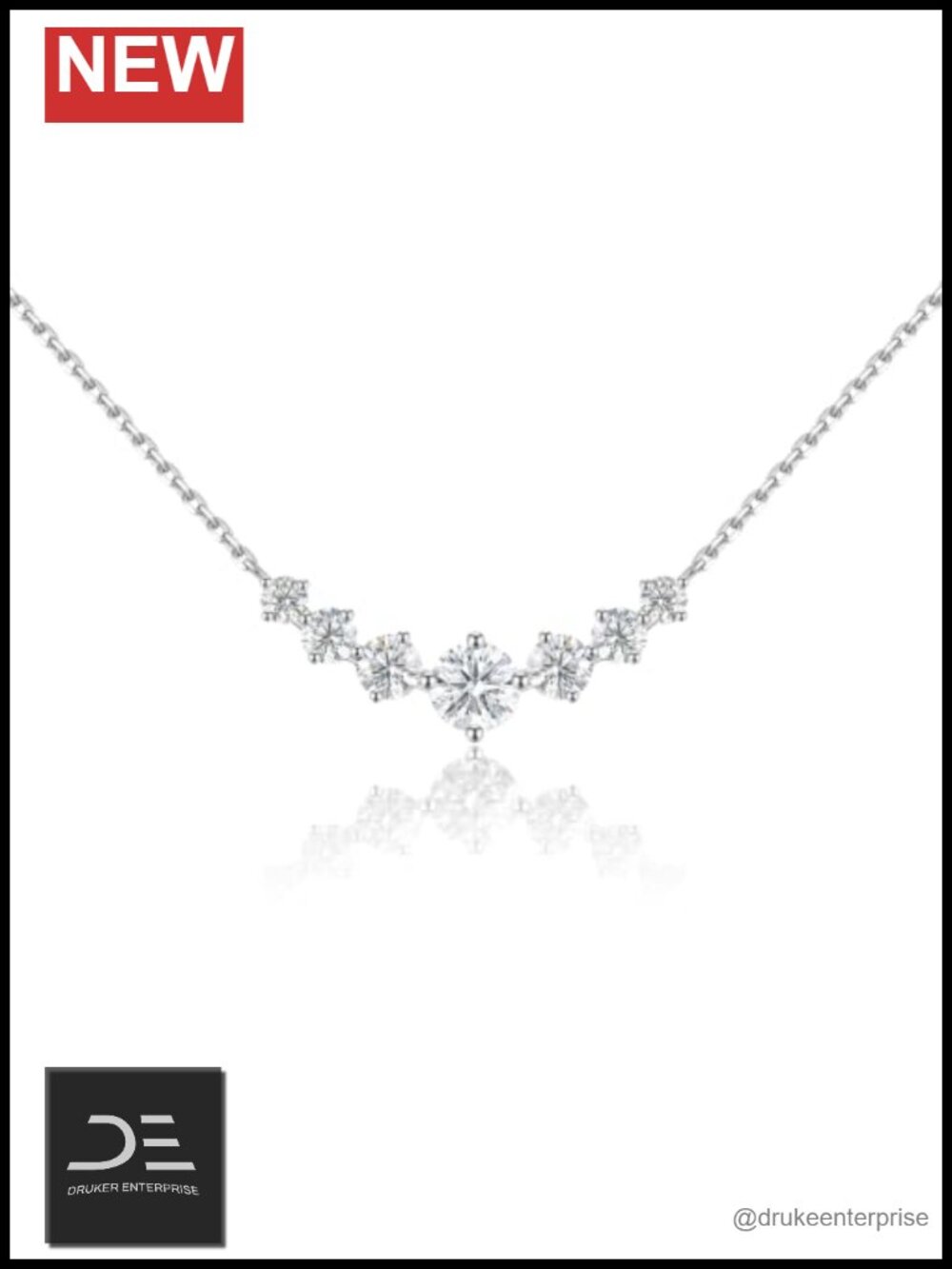 Moissanite Heart Pendant Necklace 925 Sterling Silver Rhodium Plated Women Gift